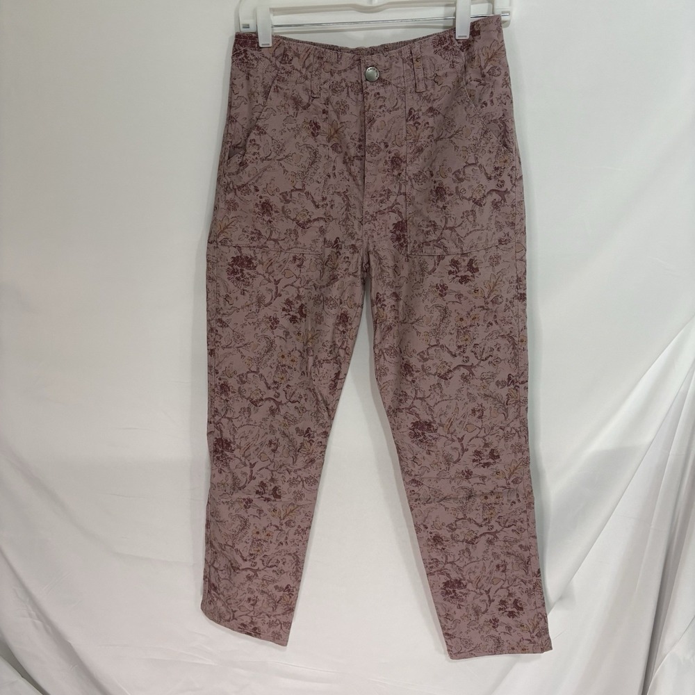 Knox Rose Pants Women Small Purple Pink Floral Paisley Elastic Waist Casual Boho